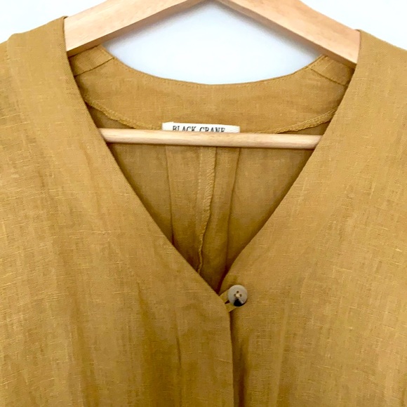 Black Crane linen jumpsuit - Picture 5 of 6